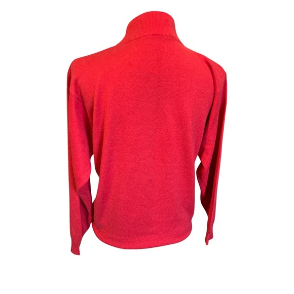 Andrea Anders Turtleneck Lg Red Cashmere Silk Long Sleeve Sweater Vtg Holiday - Picture 3 of 9